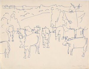 Pen and ink on paper