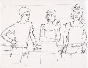 Pen and ink on paper