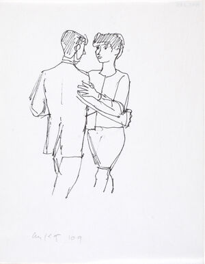 Pen and ink on paper