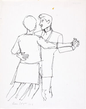 Pen and ink on paper