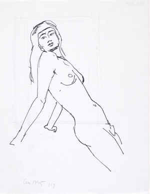 Pen and ink on paper