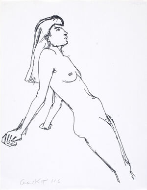 Pen and ink on paper