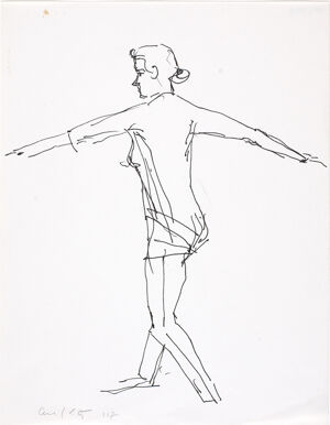 Pen and ink on paper