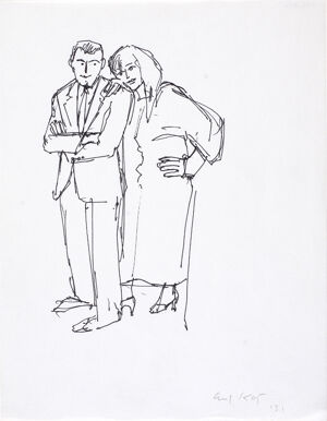 Pen and ink on paper