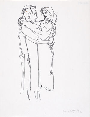 Pen and ink on paper