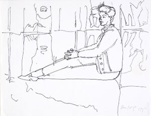 Pen and ink on paper
