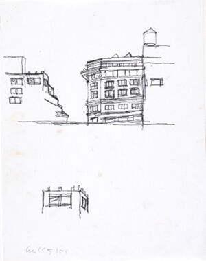 Pen and ink on paper
