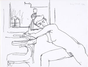 Pen and ink on paper