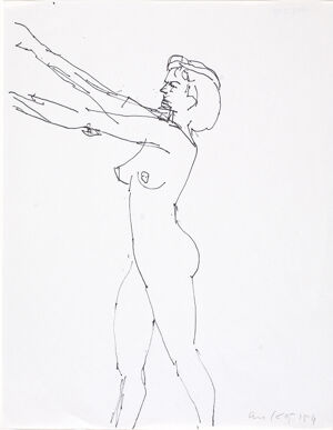 Pen and ink on paper