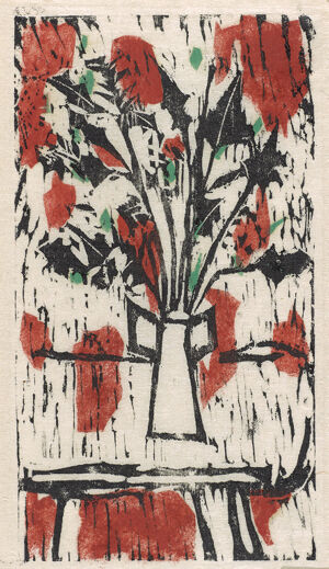 Woodcut 3 colors on Thin Laid Paper