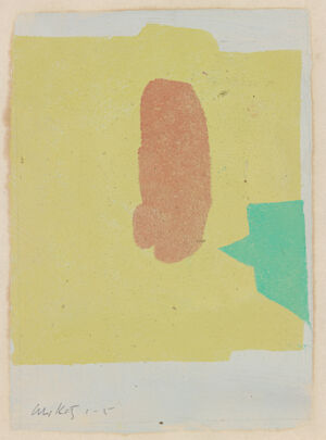 Linocut and stencil 5 colors on white Wove Paper, Printed And Published By Artis