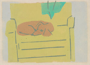 Linocut and stencil 5 colors on paper