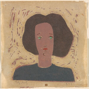 Linocut &amp; stencil 5 colors on Japan Paper, Printed And Published By Artist