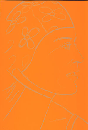 Orange silkscreen on paper