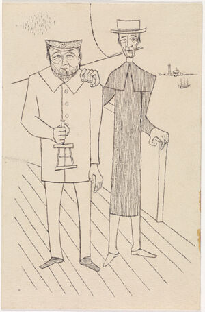 Pen and ink on paper