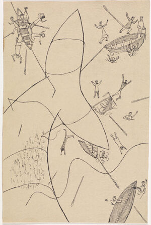 Pen and ink on paper