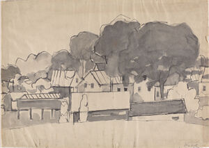 Ink and wash on paper