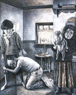 Ink and gouache on paper