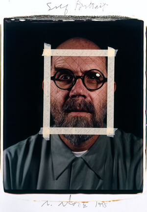 Polaroid, masking tape, pencil on paper