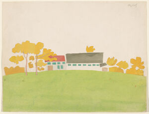 cut and pasted paper and watercolored paper on paper