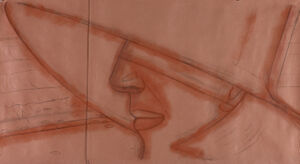 Charcoal and dry pigment on paper