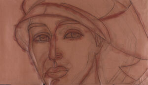 Charcoal and dry pigment on paper