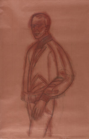 Charcoal,pencil,dry pigment on paper