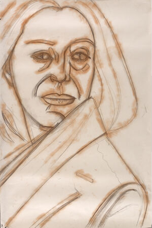 Charcoal and dry pigment on paper
