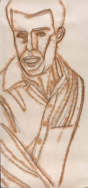 Charcoal and dry pigment on paper