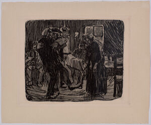 Soft-ground etching on paper