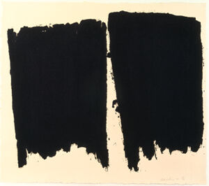 Paintstick on screenprint on handmade paper