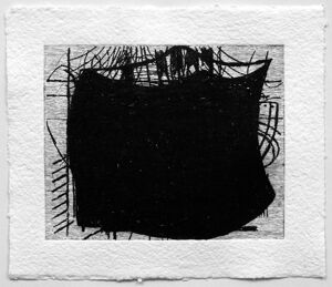 Wood engraving with embossment on paper