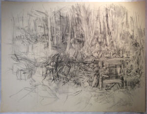 Charcoal and pencil on paper