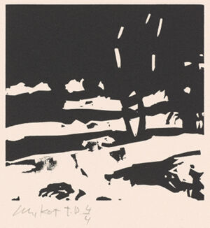 Linocut on paper