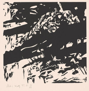 Linocut on paper