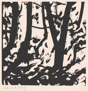 Linocut on paper