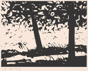 Linocut on paper