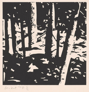 Linocut on paper
