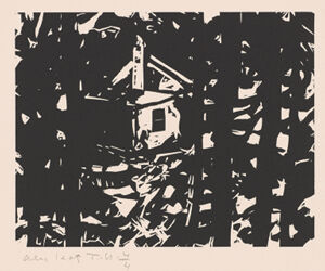 Linocut on paper