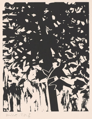 Linocut on paper