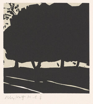 Linocut on paper