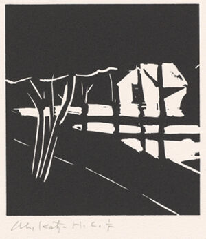 Linocut on paper