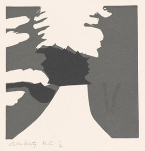 Linocut on paper