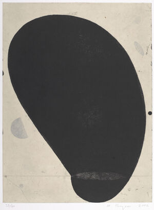 soft-ground etching with drypoint and gampi on textured paper