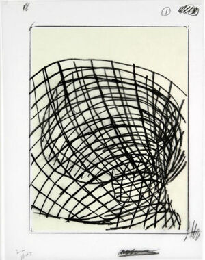 One of 42 lithographs with text by Ben Marcus  on Chartum Natural Translucent pa