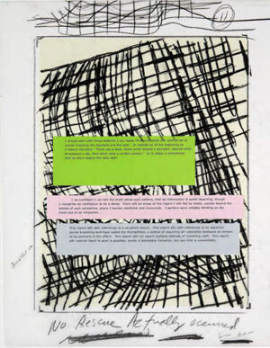One of 42 lithographs with text by Ben Marcus  on Chartum Natural Translucent pa
