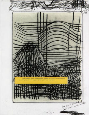 One of 42 lithographs with text by Ben Marcus  on Chartum Natural Translucent pa