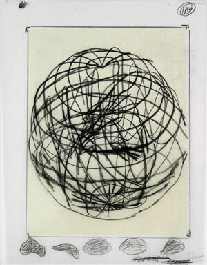 One of 42 lithographs with text by Ben Marcus  on Chartum Natural Translucent pa