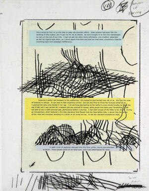 One of 42 lithographs with text by Ben Marcus  on Chartum Natural Translucent pa