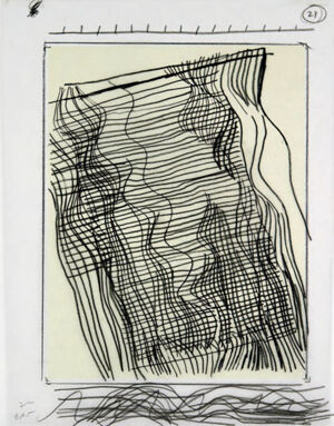 One of 42 lithographs with text by Ben Marcus  on Chartum Natural Translucent pa
